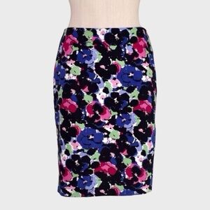 Talbots Floral Print Stretch Pencil Skirt